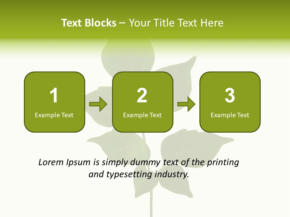 A Green Leaf Isolated On White Background PowerPoint Template