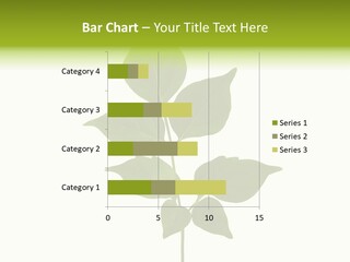 A Green Leaf Isolated On White Background PowerPoint Template