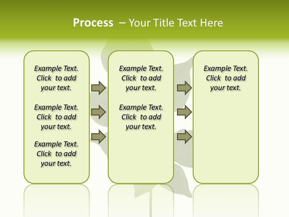 A Green Leaf Isolated On White Background PowerPoint Template