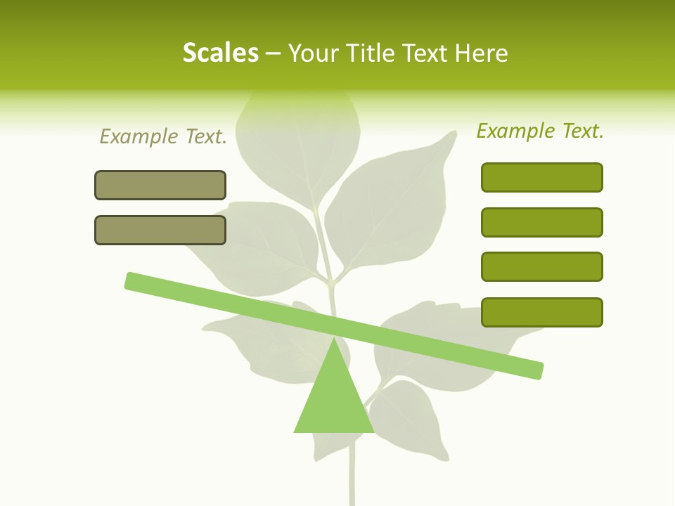 A Green Leaf Isolated On White Background PowerPoint Template