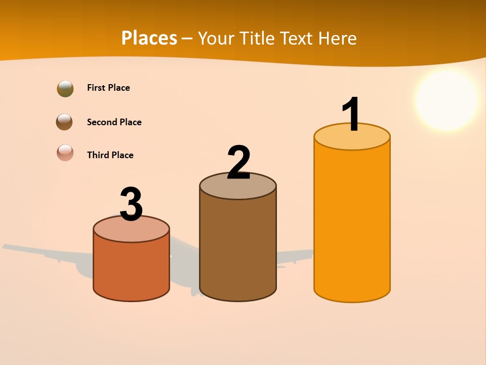 Aircraft Landing At Sunset PowerPoint Template