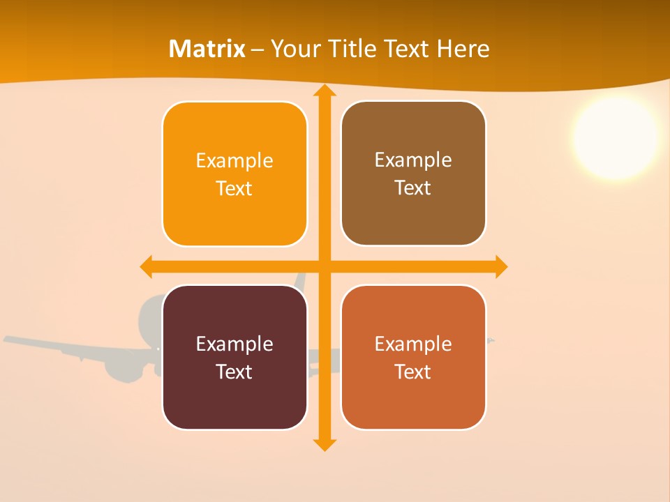 Aircraft Landing At Sunset PowerPoint Template