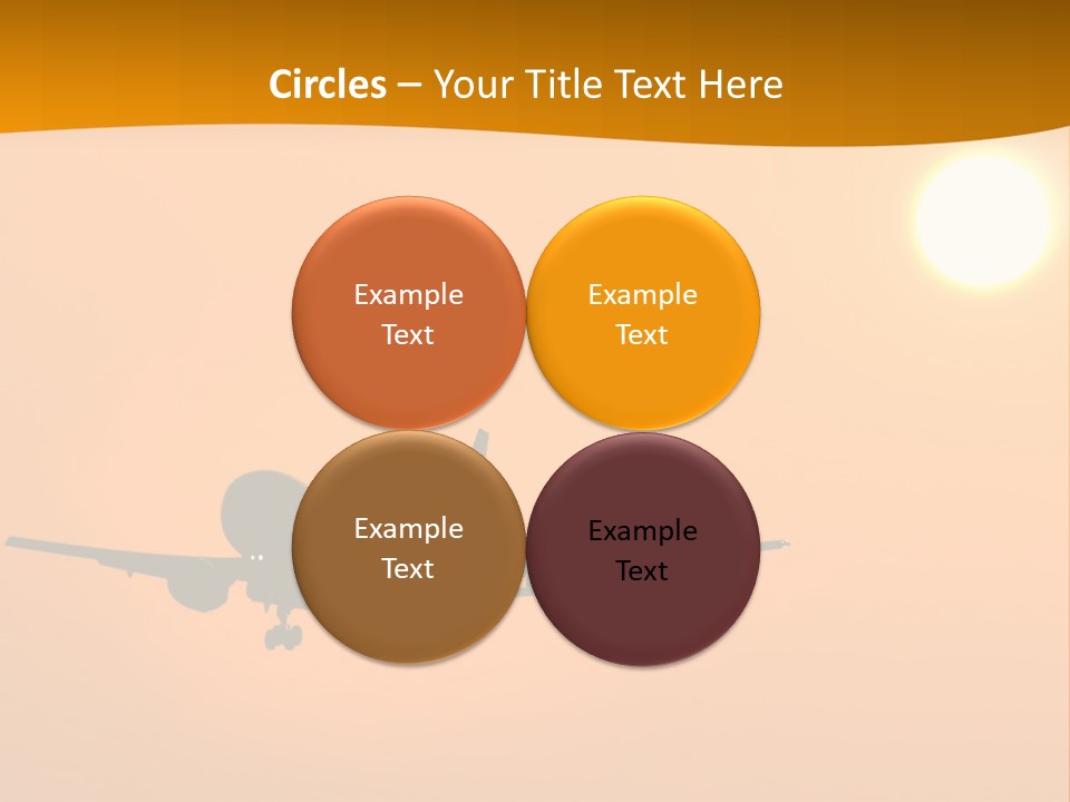 Aircraft Landing At Sunset PowerPoint Template