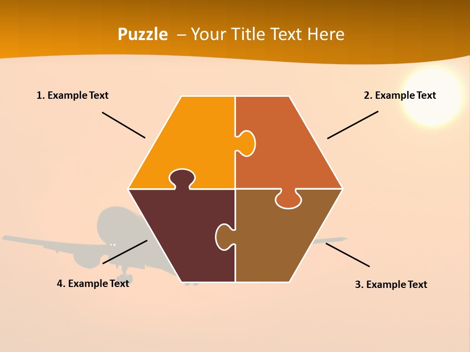 Aircraft Landing At Sunset PowerPoint Template