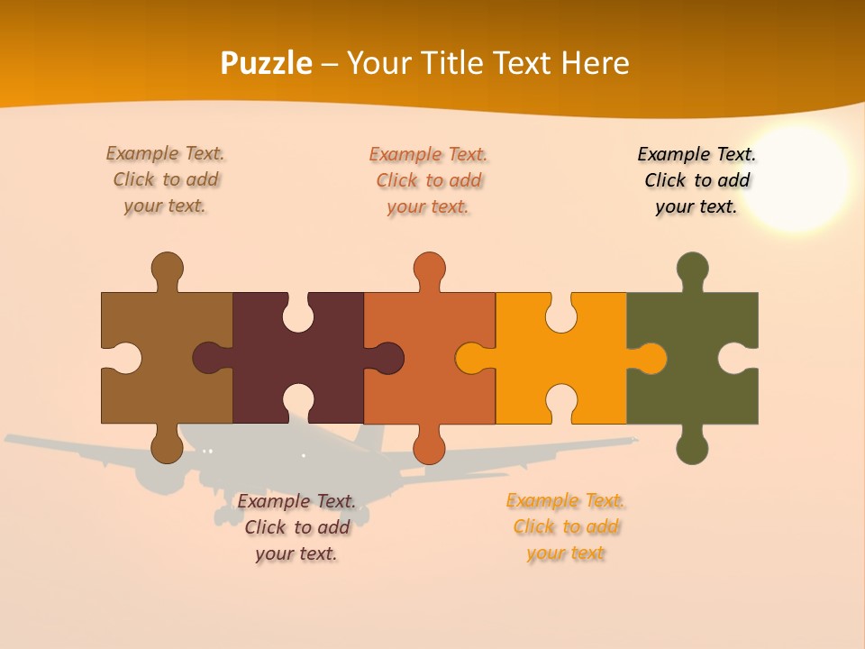 Aircraft Landing At Sunset PowerPoint Template