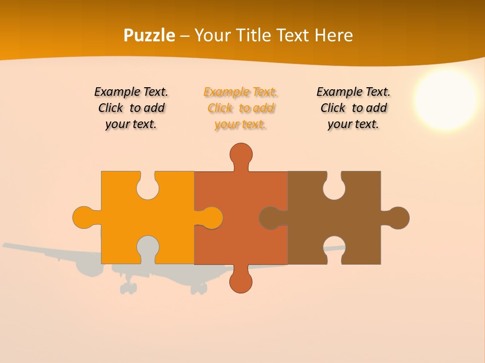 Aircraft Landing At Sunset PowerPoint Template