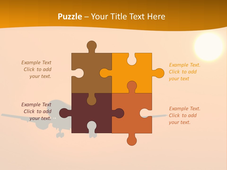 Aircraft Landing At Sunset PowerPoint Template