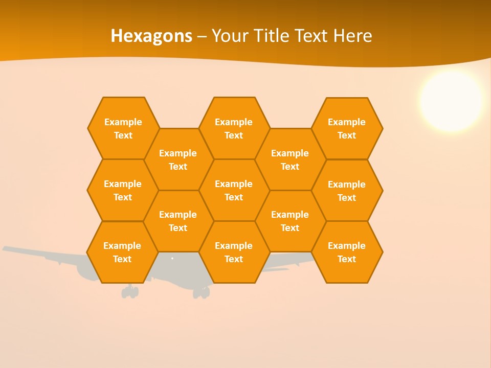 Aircraft Landing At Sunset PowerPoint Template