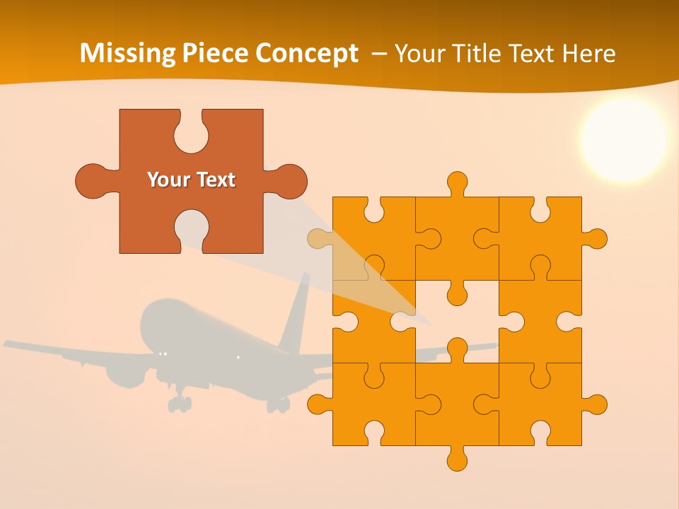 Aircraft Landing At Sunset PowerPoint Template