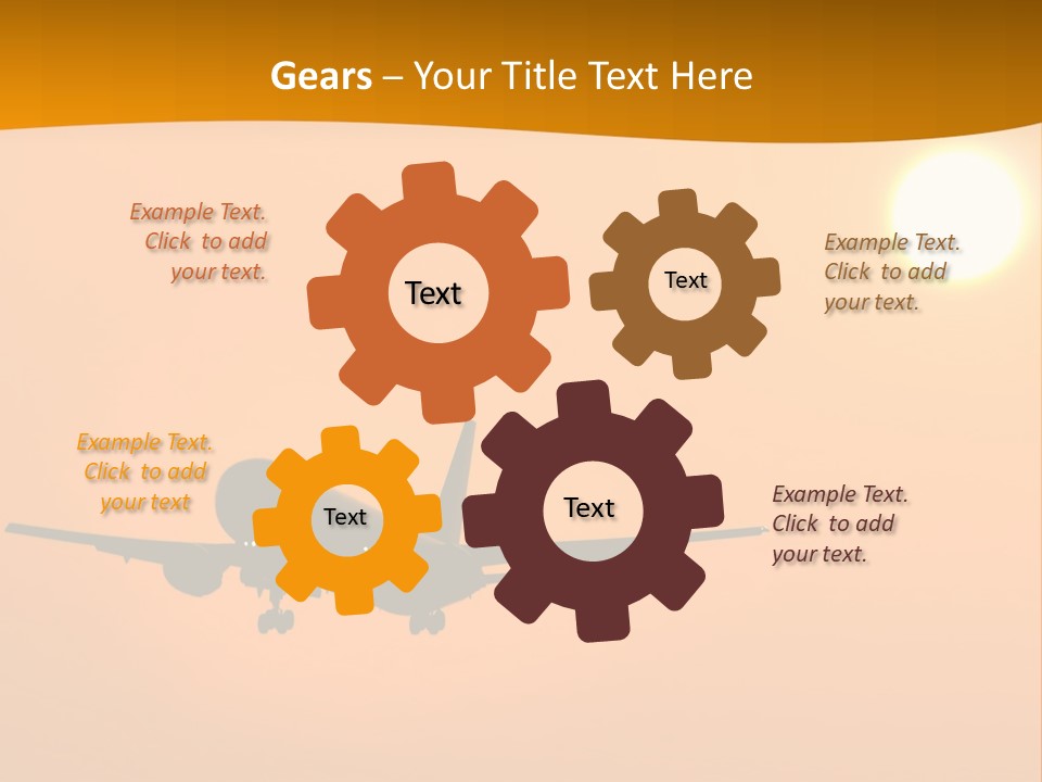 Aircraft Landing At Sunset PowerPoint Template