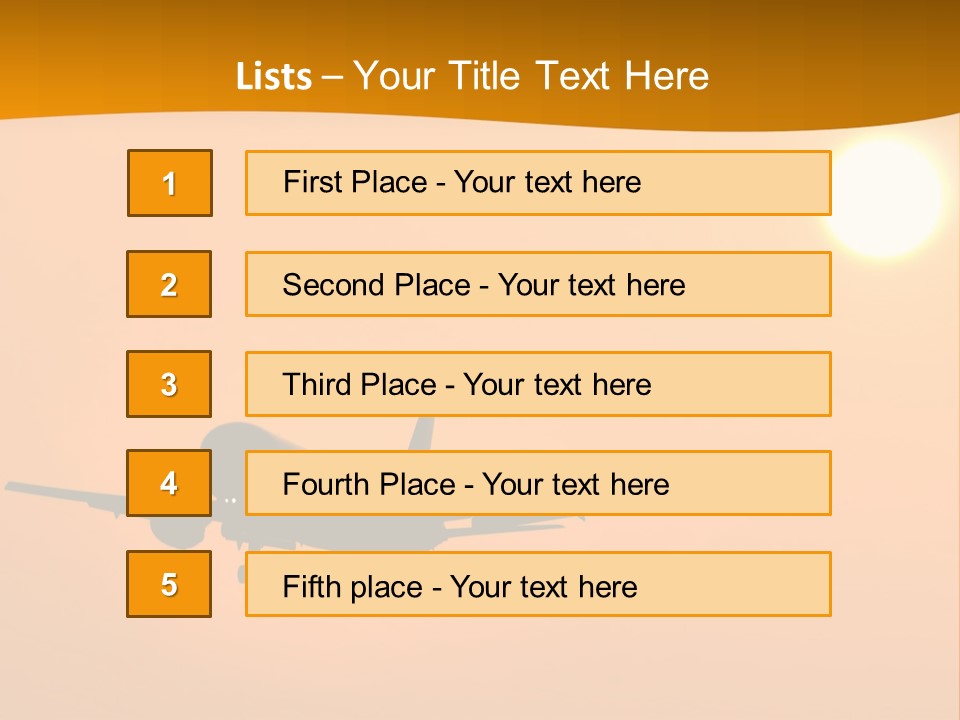 Aircraft Landing At Sunset PowerPoint Template
