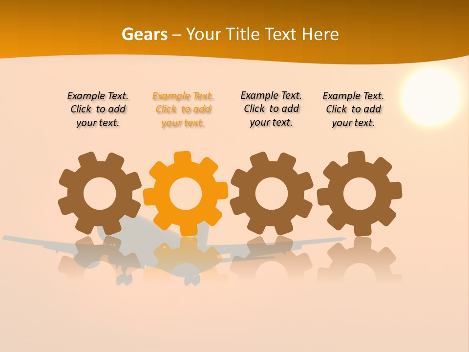 Aircraft Landing At Sunset PowerPoint Template