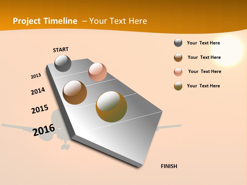 Aircraft Landing At Sunset PowerPoint Template