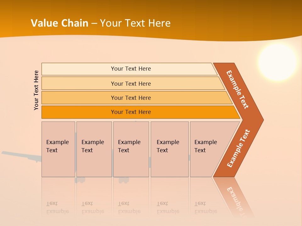 Aircraft Landing At Sunset PowerPoint Template