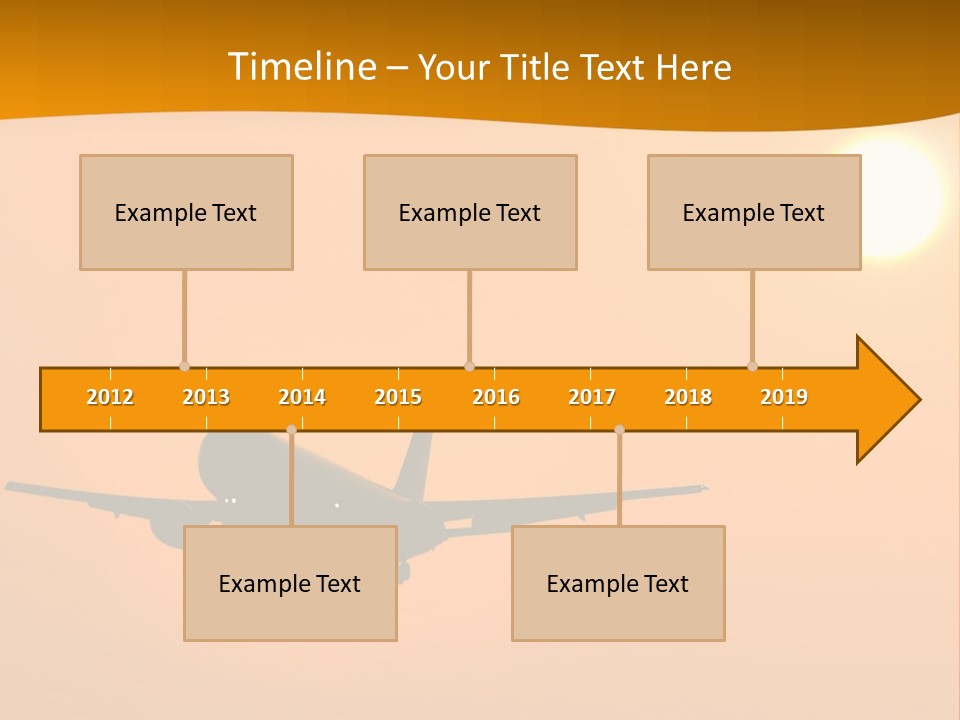 Aircraft Landing At Sunset PowerPoint Template