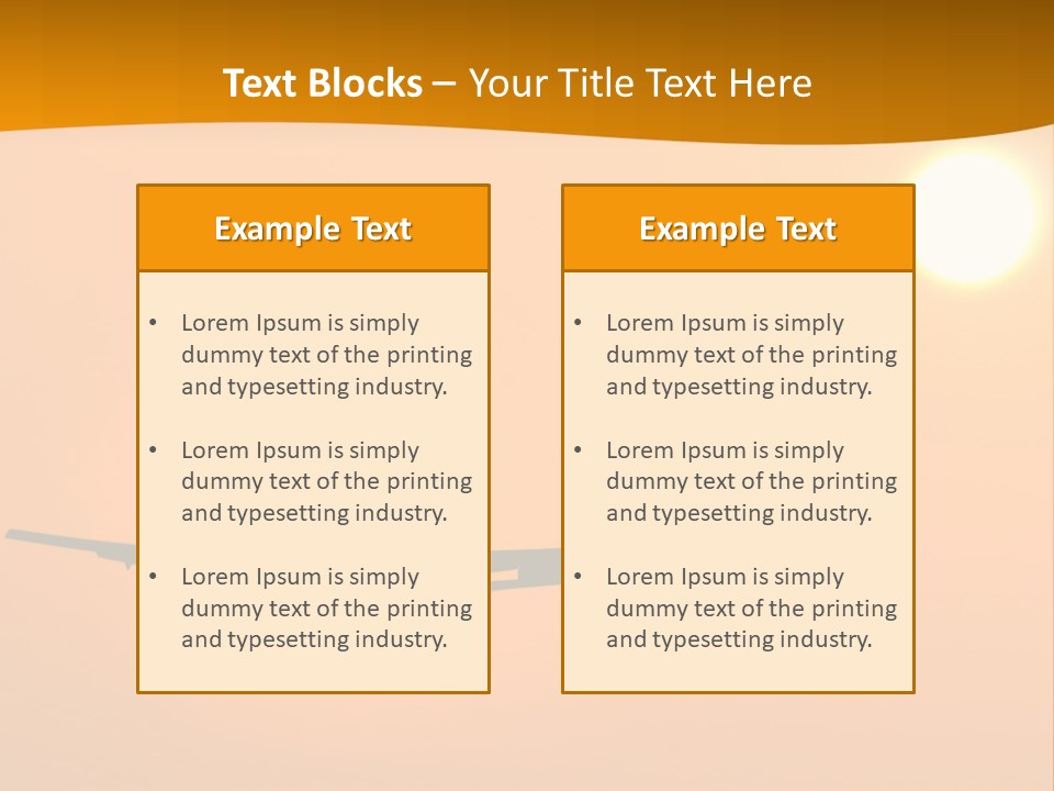 Aircraft Landing At Sunset PowerPoint Template