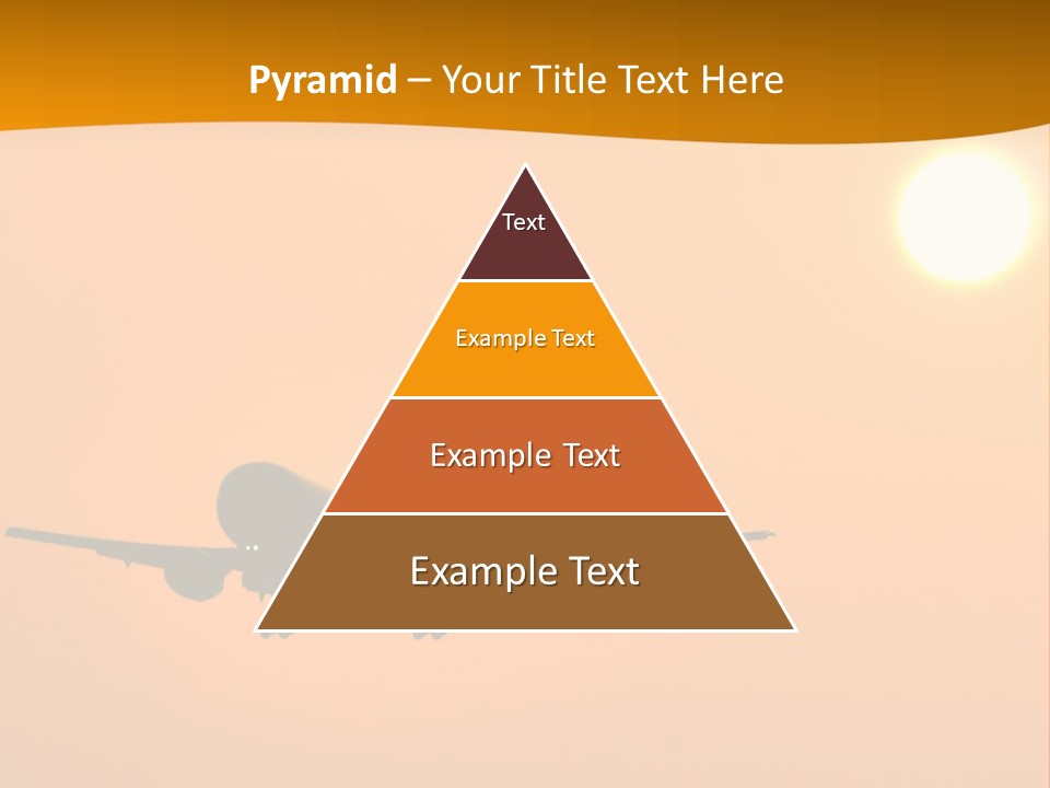 Aircraft Landing At Sunset PowerPoint Template
