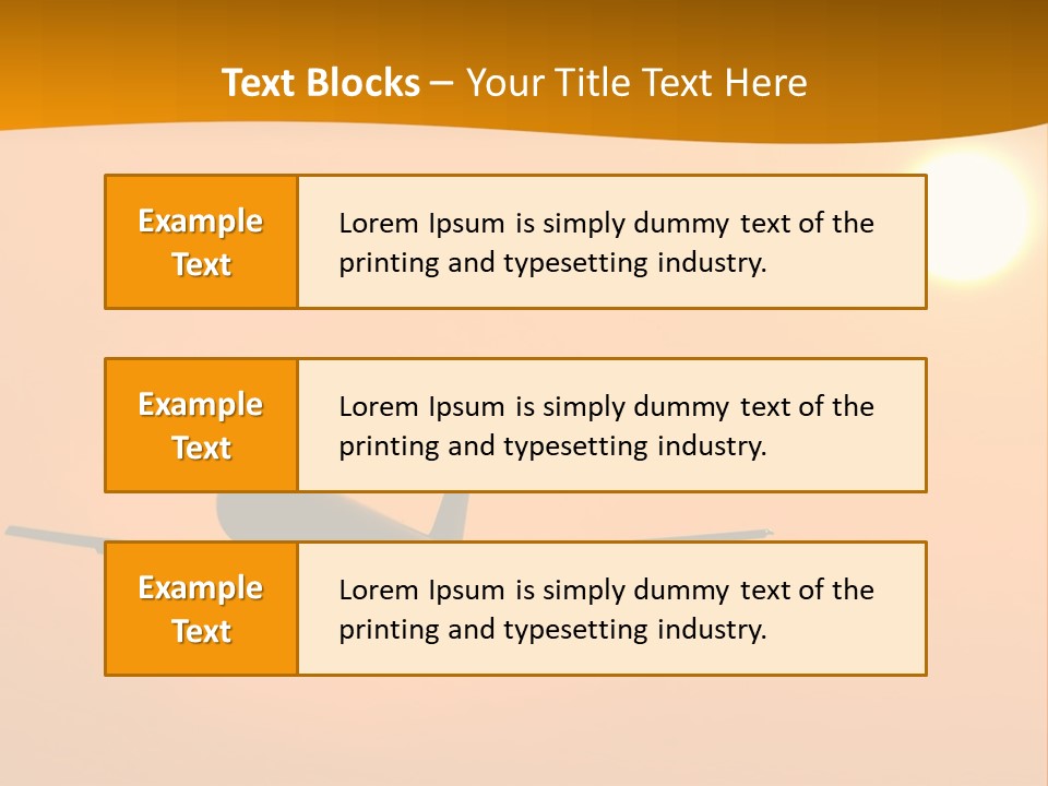 Aircraft Landing At Sunset PowerPoint Template