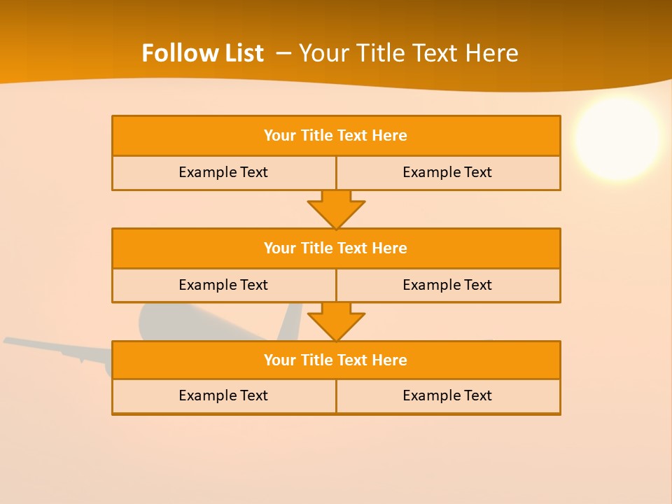 Aircraft Landing At Sunset PowerPoint Template