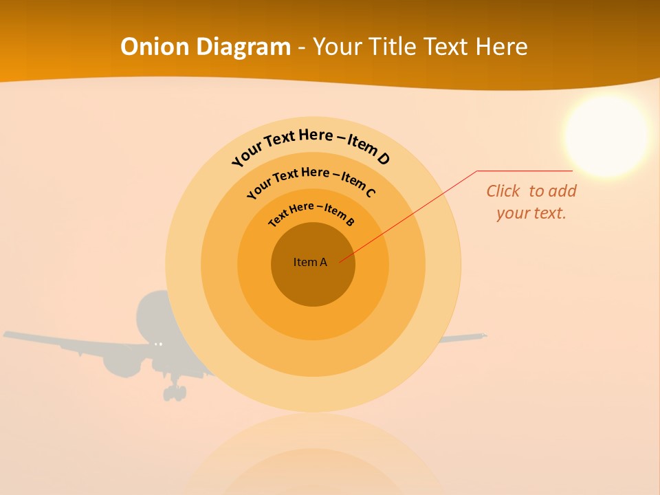 Aircraft Landing At Sunset PowerPoint Template