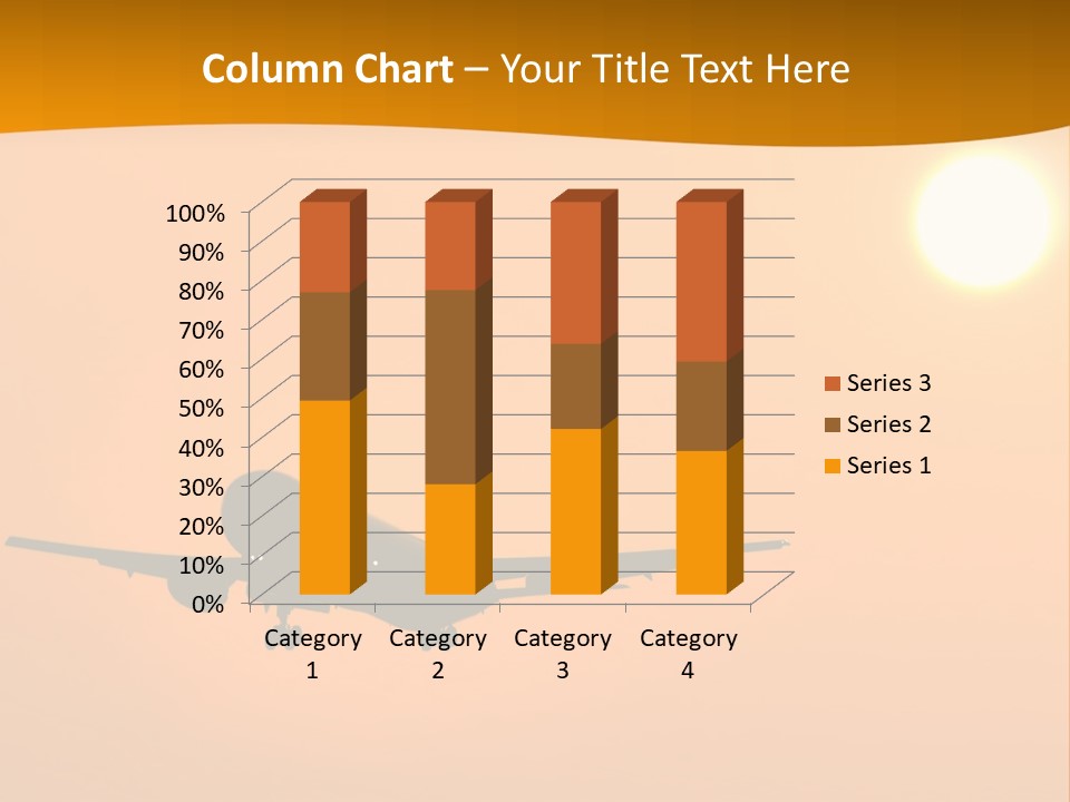 Aircraft Landing At Sunset PowerPoint Template