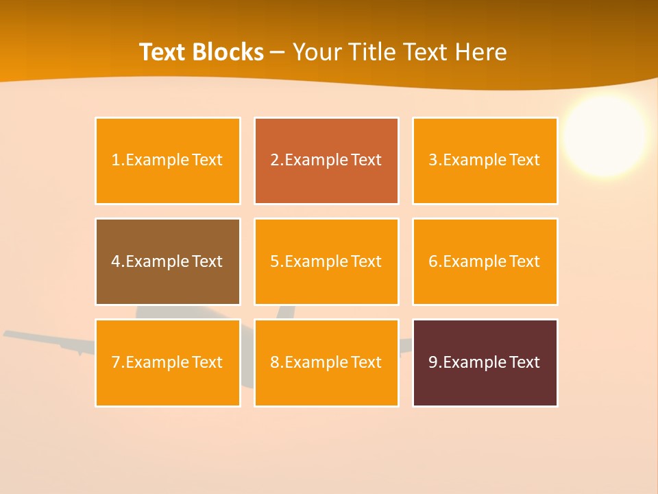 Aircraft Landing At Sunset PowerPoint Template