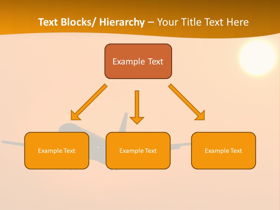 Aircraft Landing At Sunset PowerPoint Template