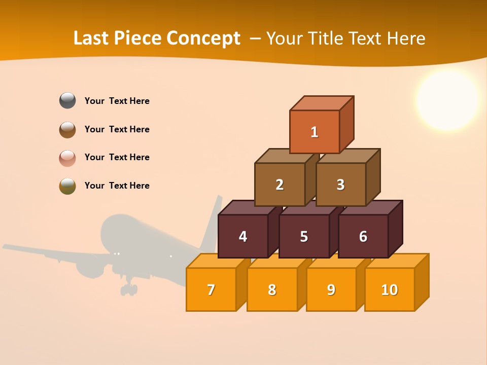 Aircraft Landing At Sunset PowerPoint Template