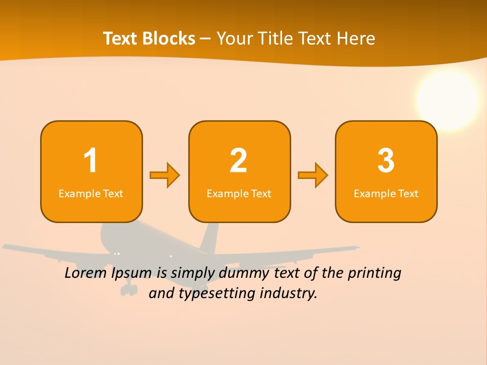 Aircraft Landing At Sunset PowerPoint Template