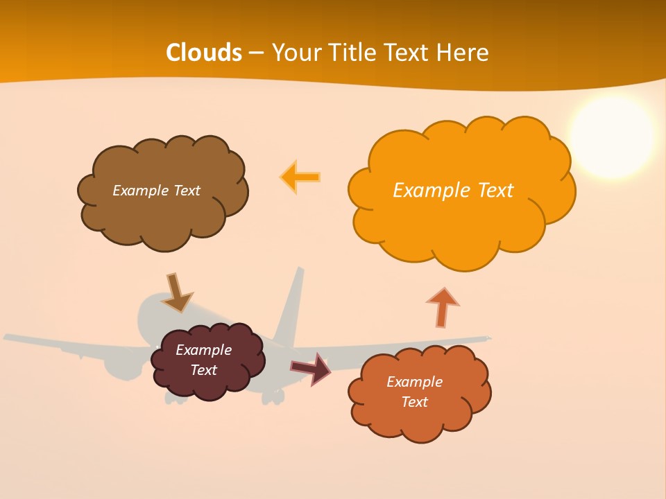 Aircraft Landing At Sunset PowerPoint Template