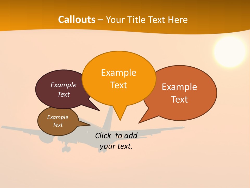 Aircraft Landing At Sunset PowerPoint Template