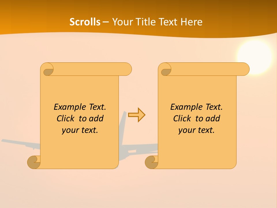 Aircraft Landing At Sunset PowerPoint Template