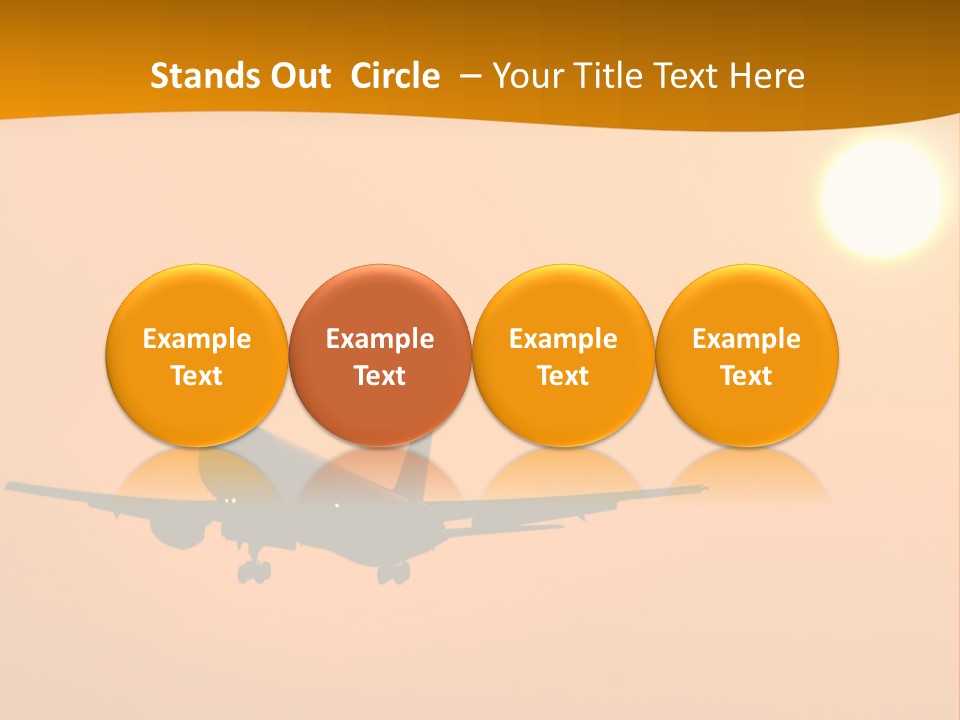 Aircraft Landing At Sunset PowerPoint Template