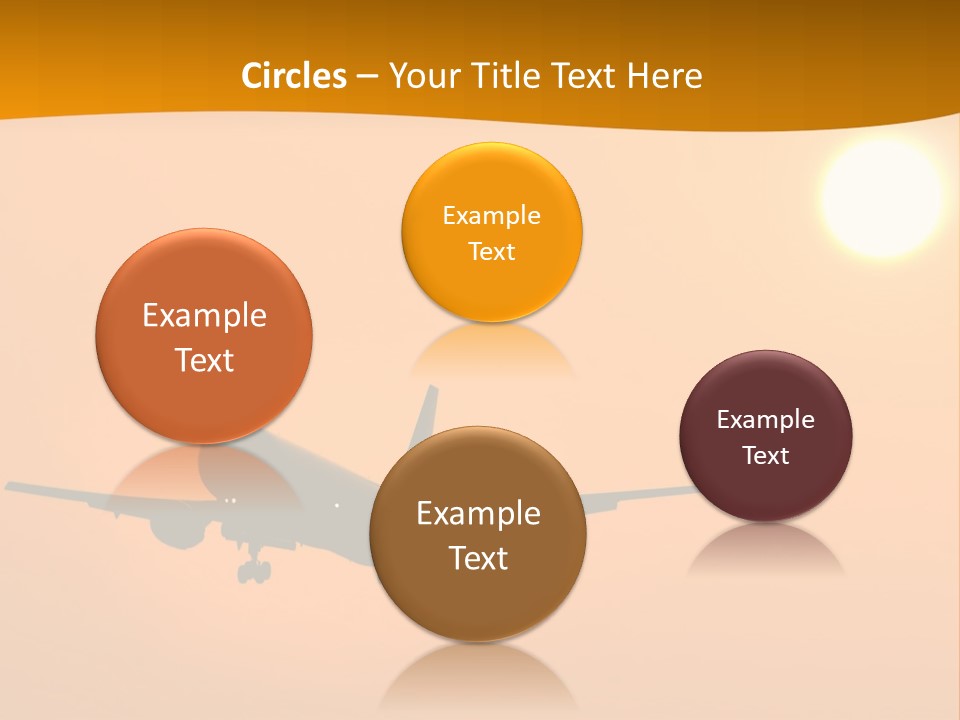 Aircraft Landing At Sunset PowerPoint Template