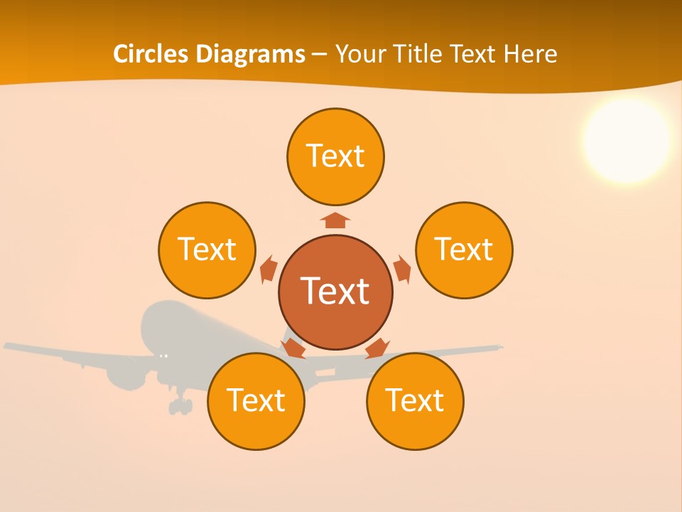 Aircraft Landing At Sunset PowerPoint Template
