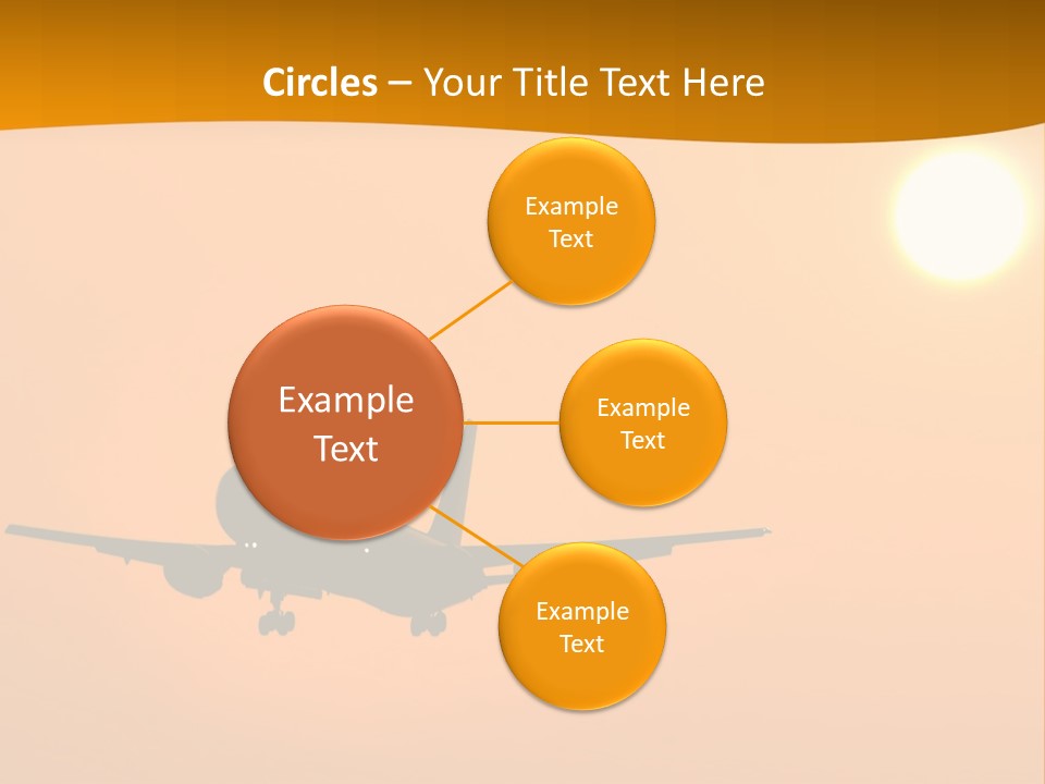 Aircraft Landing At Sunset PowerPoint Template