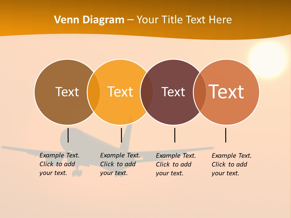 Aircraft Landing At Sunset PowerPoint Template