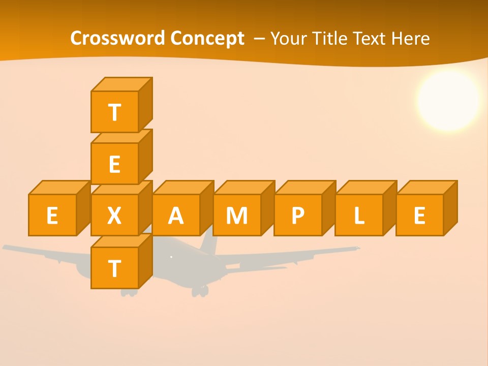 Aircraft Landing At Sunset PowerPoint Template