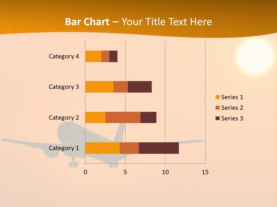 Aircraft Landing At Sunset PowerPoint Template