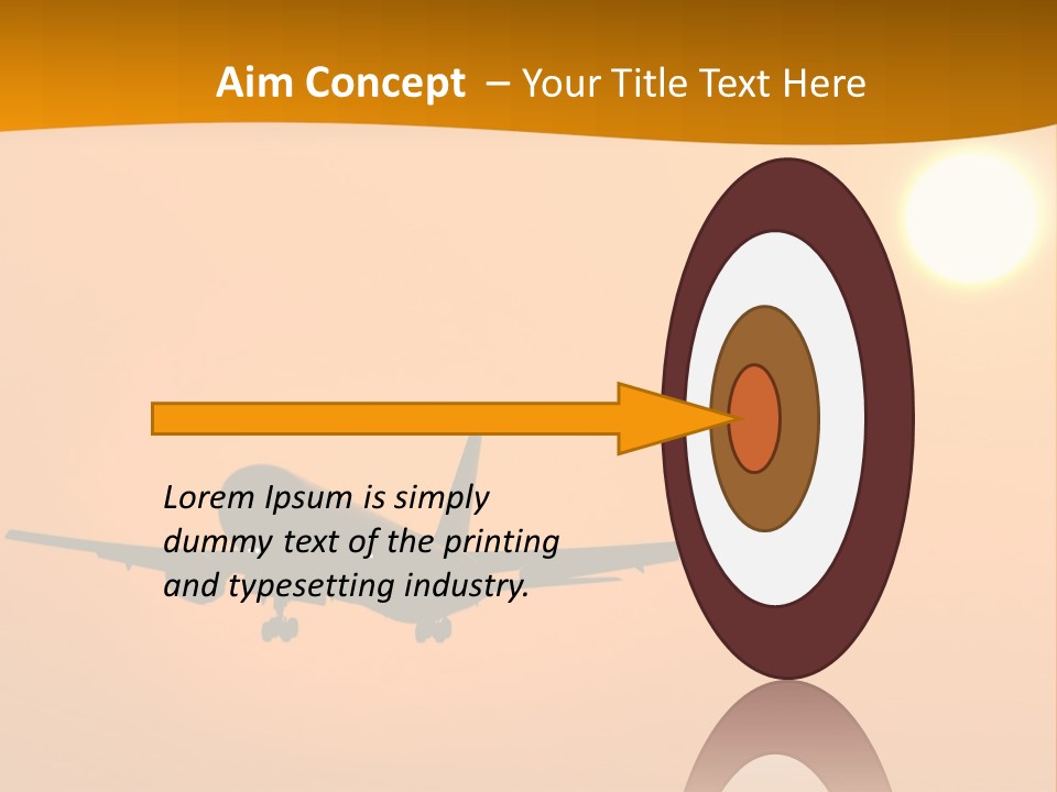 Aircraft Landing At Sunset PowerPoint Template