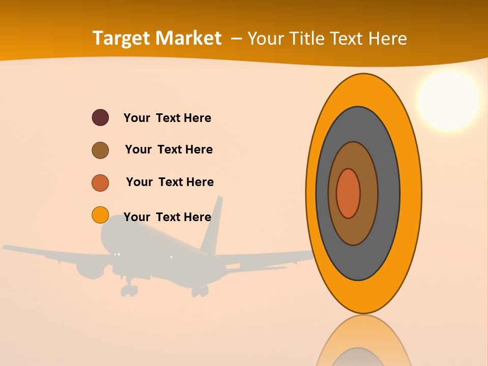 Aircraft Landing At Sunset PowerPoint Template