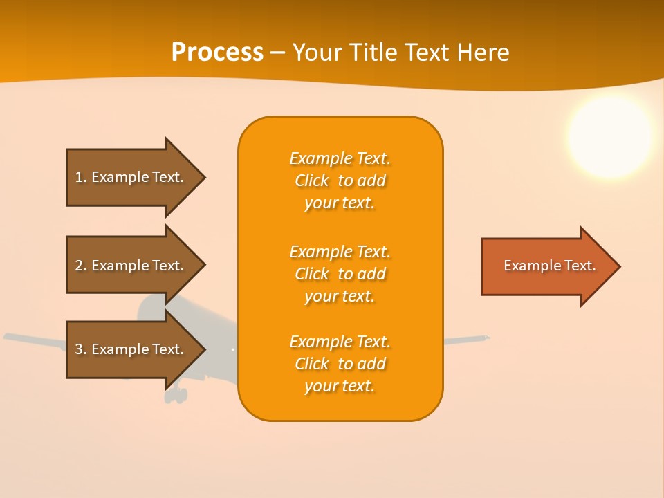 Aircraft Landing At Sunset PowerPoint Template
