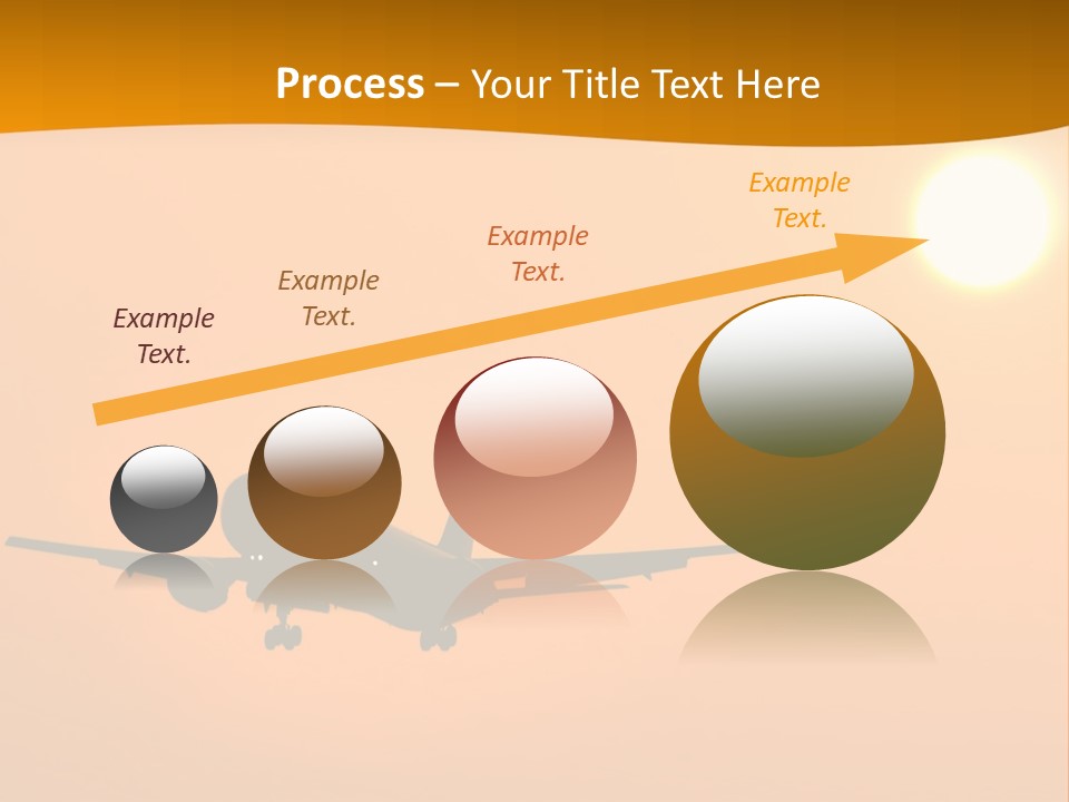 Aircraft Landing At Sunset PowerPoint Template