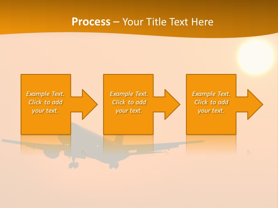 Aircraft Landing At Sunset PowerPoint Template