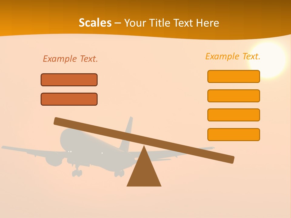 Aircraft Landing At Sunset PowerPoint Template