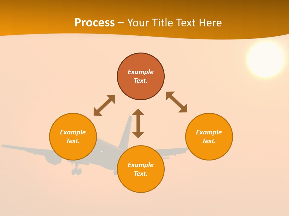 Aircraft Landing At Sunset PowerPoint Template