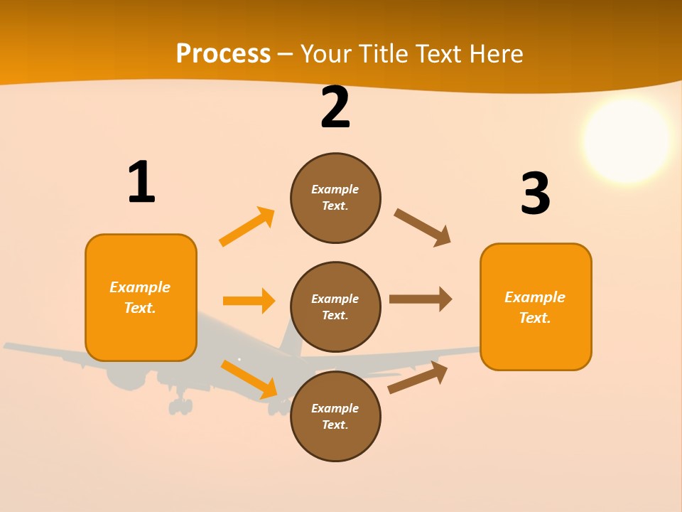Aircraft Landing At Sunset PowerPoint Template