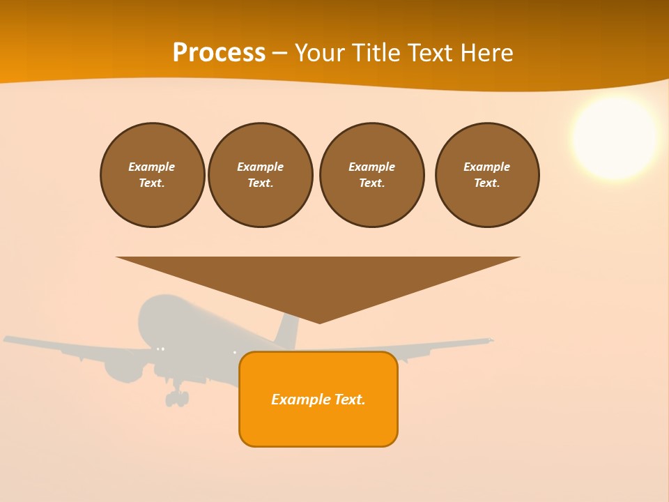 Aircraft Landing At Sunset PowerPoint Template