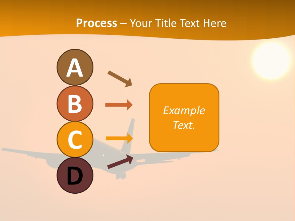 Aircraft Landing At Sunset PowerPoint Template