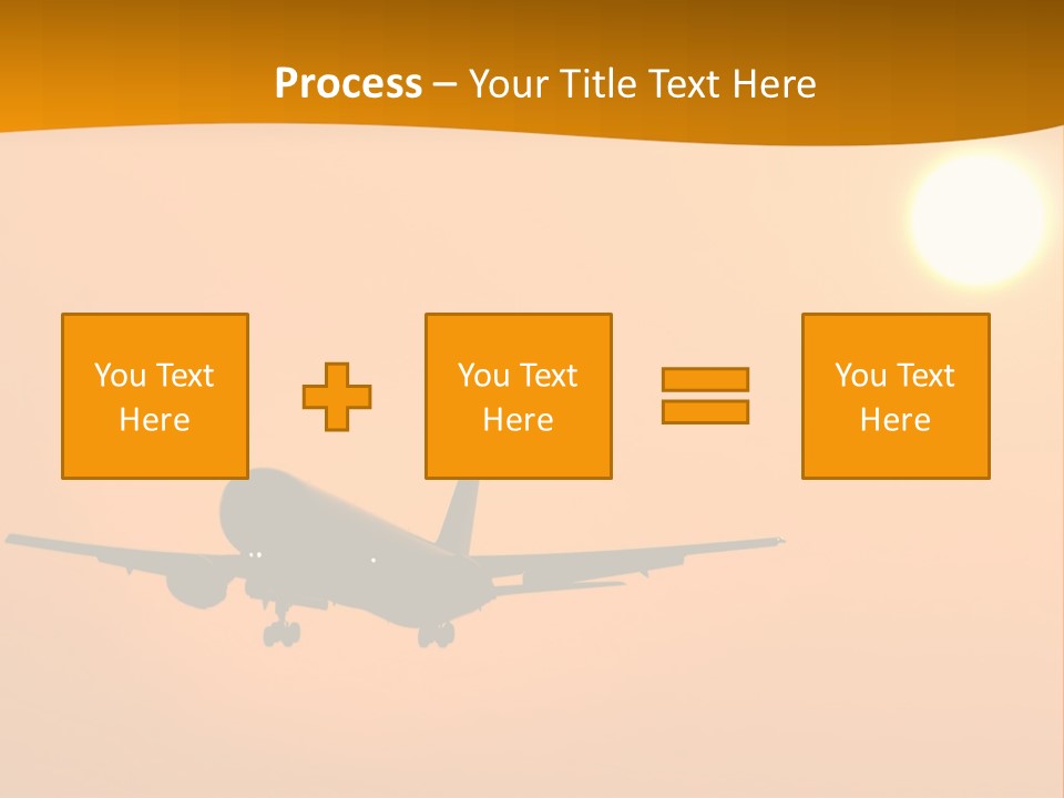 Aircraft Landing At Sunset PowerPoint Template